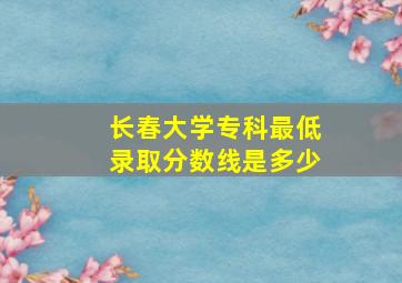 长春大学专科最低录取分数线是多少