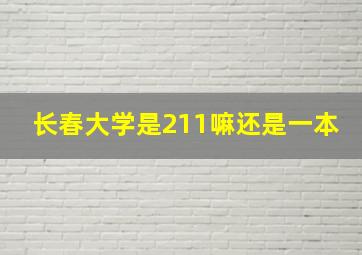 长春大学是211嘛还是一本