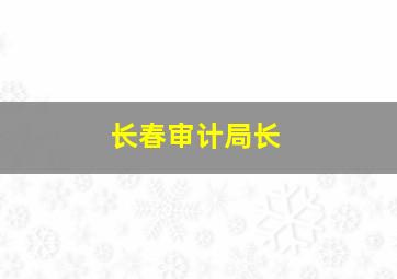 长春审计局长