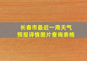 长春市最近一周天气预报详情图片查询表格