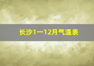 长沙1一12月气温表