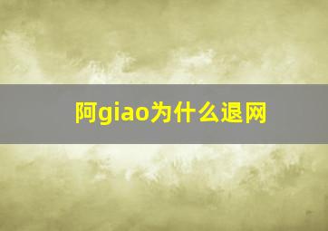 阿giao为什么退网