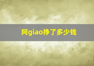 阿giao挣了多少钱