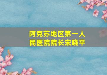 阿克苏地区第一人民医院院长宋晓平