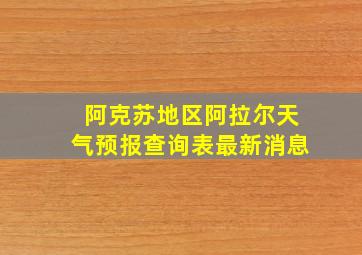 阿克苏地区阿拉尔天气预报查询表最新消息