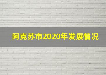 阿克苏市2020年发展情况