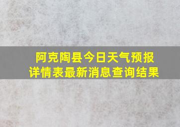 阿克陶县今日天气预报详情表最新消息查询结果