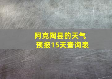 阿克陶县的天气预报15天查询表