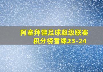 阿塞拜疆足球超级联赛积分榜雪缘23-24