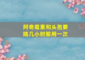 阿奇霉素和头孢要隔几小时服用一次