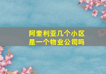 阿奎利亚几个小区是一个物业公司吗