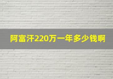 阿富汗220万一年多少钱啊