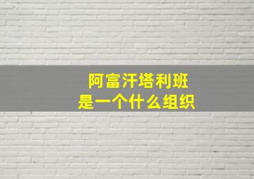 阿富汗塔利班是一个什么组织