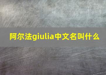 阿尔法giulia中文名叫什么