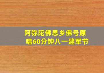 阿弥陀佛思乡佛号原唱60分钟八一建军节