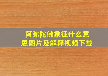 阿弥陀佛象征什么意思图片及解释视频下载