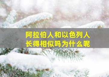 阿拉伯人和以色列人长得相似吗为什么呢