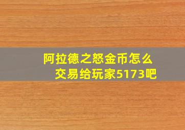 阿拉德之怒金币怎么交易给玩家5173吧