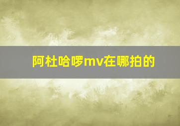 阿杜哈啰mv在哪拍的