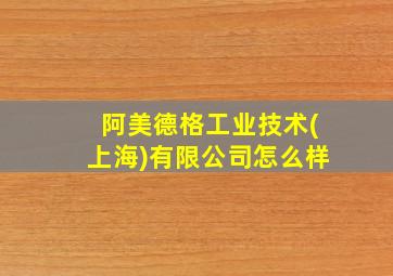 阿美德格工业技术(上海)有限公司怎么样