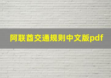 阿联酋交通规则中文版pdf