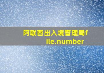 阿联酋出入境管理局file.number