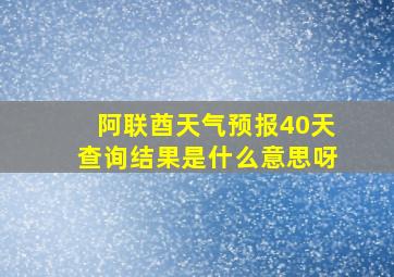 阿联酋天气预报40天查询结果是什么意思呀