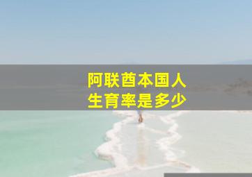 阿联酋本国人生育率是多少