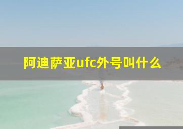 阿迪萨亚ufc外号叫什么