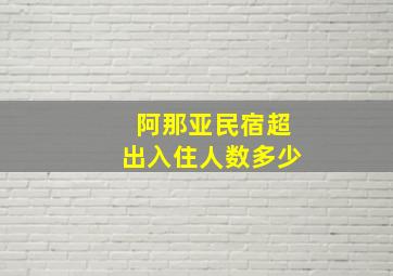 阿那亚民宿超出入住人数多少