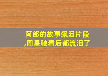 阿郎的故事飙泪片段,周星驰看后都流泪了