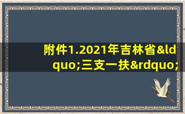 附件1.2021年吉林省“三支一扶”计划岗位表.xlsx