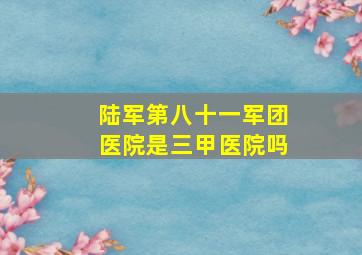 陆军第八十一军团医院是三甲医院吗