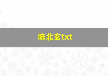 陈北玄txt