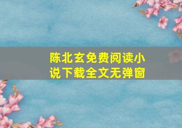 陈北玄免费阅读小说下载全文无弹窗