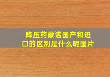 降压药蒙诺国产和进口的区别是什么呢图片