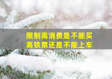 限制高消费是不能买高铁票还是不能上车