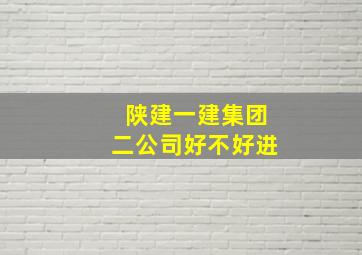 陕建一建集团二公司好不好进