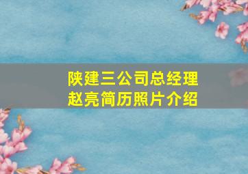 陕建三公司总经理赵亮简历照片介绍