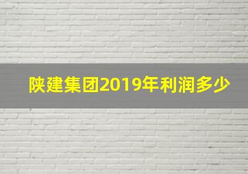 陕建集团2019年利润多少