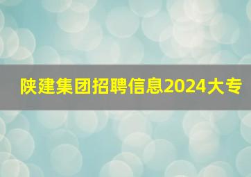 陕建集团招聘信息2024大专