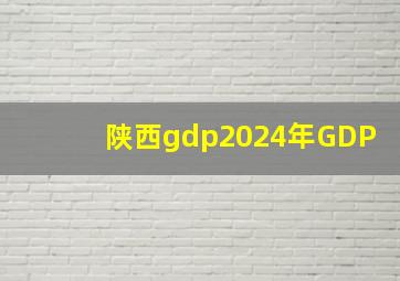 陕西gdp2024年GDP