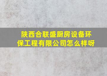 陕西合联盛厨房设备环保工程有限公司怎么样呀