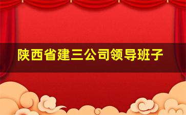 陕西省建三公司领导班子