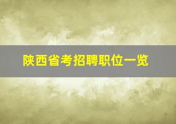 陕西省考招聘职位一览