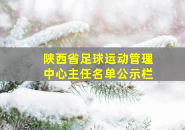 陕西省足球运动管理中心主任名单公示栏