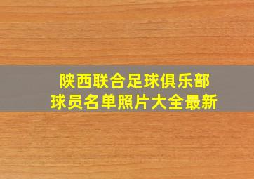 陕西联合足球俱乐部球员名单照片大全最新