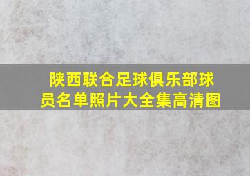 陕西联合足球俱乐部球员名单照片大全集高清图