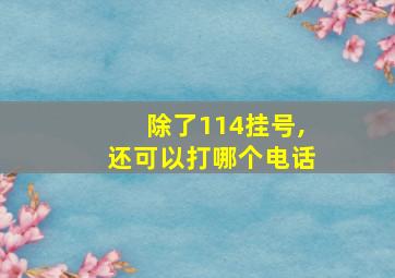 除了114挂号,还可以打哪个电话