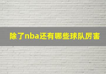 除了nba还有哪些球队厉害